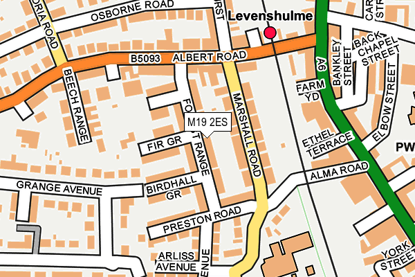 M19 2ES map - OS OpenMap – Local (Ordnance Survey)