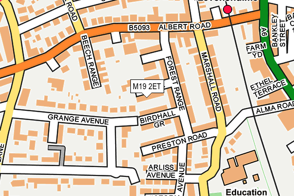 M19 2ET map - OS OpenMap – Local (Ordnance Survey)