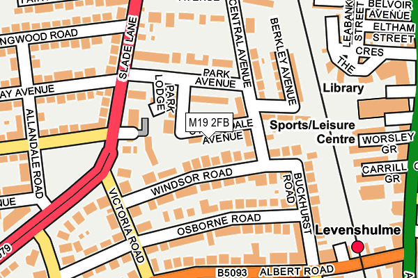 M19 2FB map - OS OpenMap – Local (Ordnance Survey)