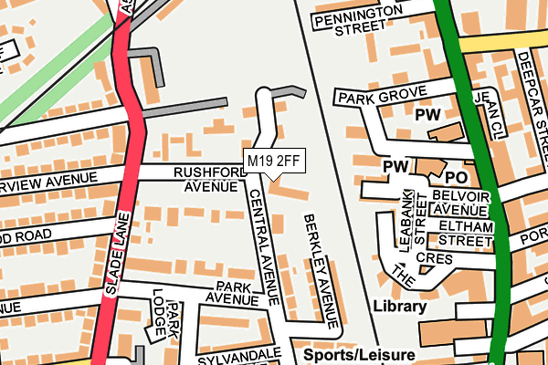 M19 2FF map - OS OpenMap – Local (Ordnance Survey)