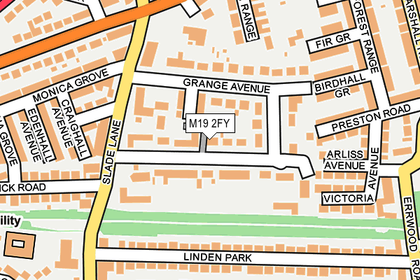 M19 2FY map - OS OpenMap – Local (Ordnance Survey)