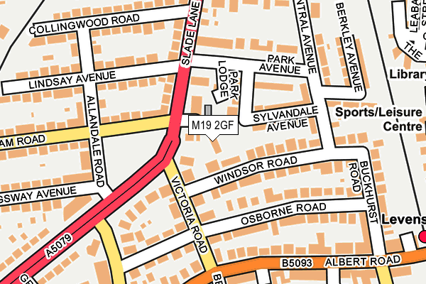 M19 2GF map - OS OpenMap – Local (Ordnance Survey)