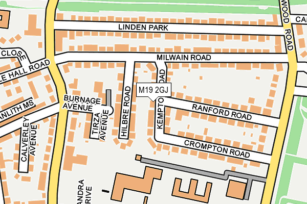M19 2GJ map - OS OpenMap – Local (Ordnance Survey)