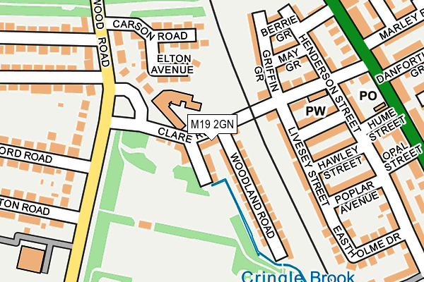 M19 2GN map - OS OpenMap – Local (Ordnance Survey)