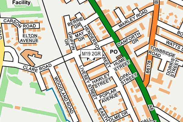 M19 2GR map - OS OpenMap – Local (Ordnance Survey)