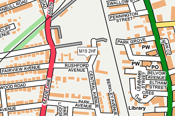 M19 2HF map - OS OpenMap – Local (Ordnance Survey)