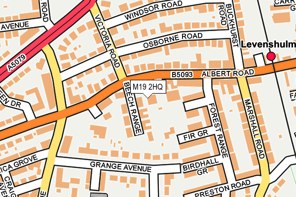 M19 2HQ map - OS OpenMap – Local (Ordnance Survey)