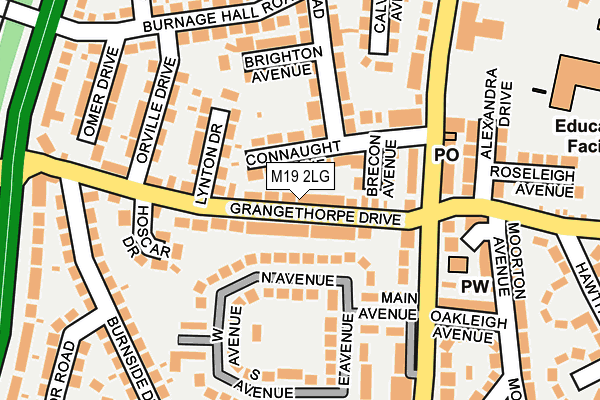 M19 2LG map - OS OpenMap – Local (Ordnance Survey)