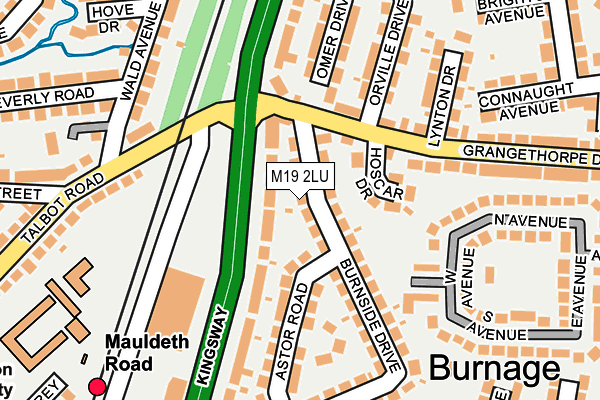 M19 2LU map - OS OpenMap – Local (Ordnance Survey)