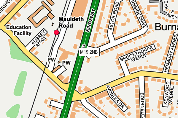 M19 2NB map - OS OpenMap – Local (Ordnance Survey)