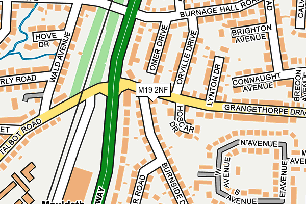 M19 2NF map - OS OpenMap – Local (Ordnance Survey)