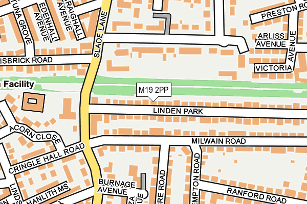 M19 2PP map - OS OpenMap – Local (Ordnance Survey)