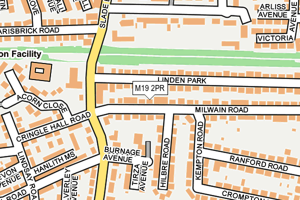 M19 2PR map - OS OpenMap – Local (Ordnance Survey)