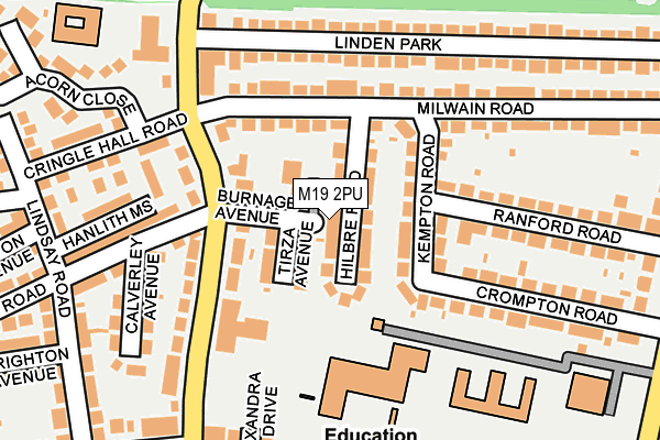 M19 2PU map - OS OpenMap – Local (Ordnance Survey)