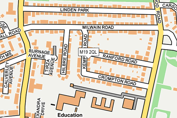 M19 2QL map - OS OpenMap – Local (Ordnance Survey)