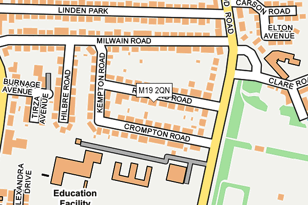 M19 2QN map - OS OpenMap – Local (Ordnance Survey)