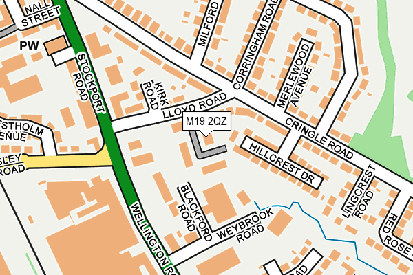 M19 2QZ map - OS OpenMap – Local (Ordnance Survey)