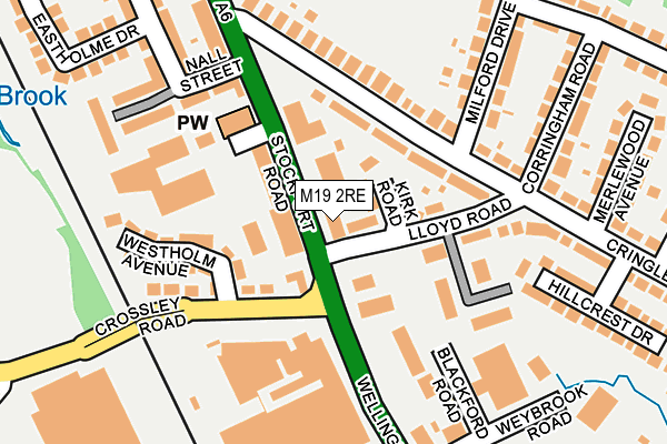 M19 2RE map - OS OpenMap – Local (Ordnance Survey)