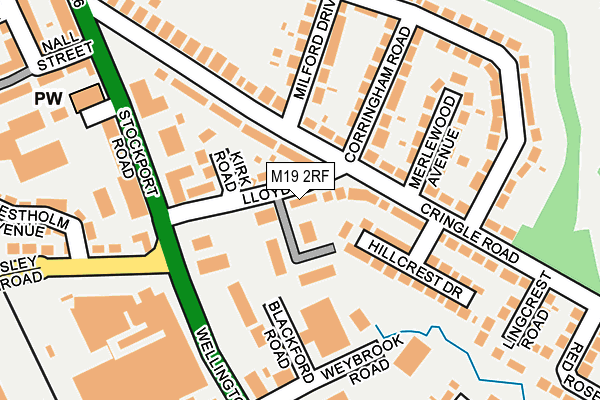 M19 2RF map - OS OpenMap – Local (Ordnance Survey)