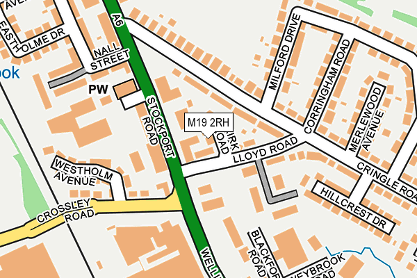 M19 2RH map - OS OpenMap – Local (Ordnance Survey)