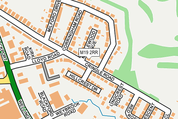 M19 2RR map - OS OpenMap – Local (Ordnance Survey)