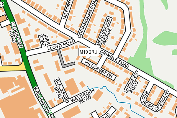 M19 2RU map - OS OpenMap – Local (Ordnance Survey)