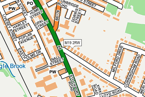 M19 2RW map - OS OpenMap – Local (Ordnance Survey)