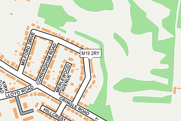 M19 2RY map - OS OpenMap – Local (Ordnance Survey)