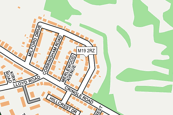 M19 2RZ map - OS OpenMap – Local (Ordnance Survey)