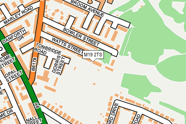 M19 2TS map - OS OpenMap – Local (Ordnance Survey)