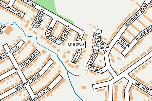 M19 2WD map - OS OpenMap – Local (Ordnance Survey)