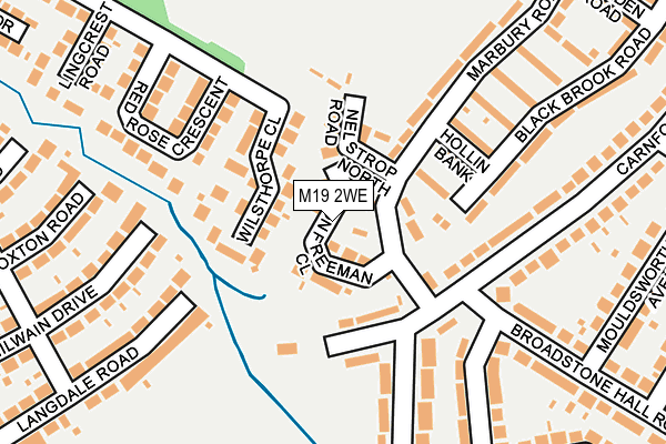 M19 2WE map - OS OpenMap – Local (Ordnance Survey)