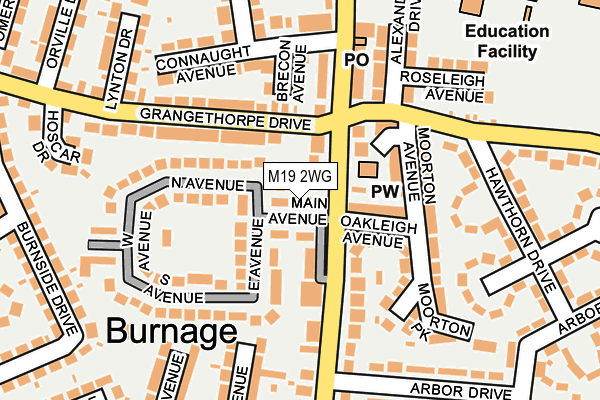 M19 2WG map - OS OpenMap – Local (Ordnance Survey)