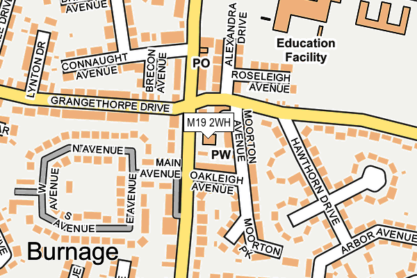 M19 2WH map - OS OpenMap – Local (Ordnance Survey)