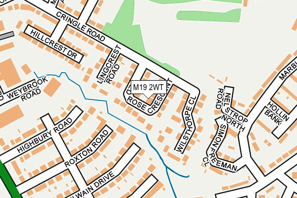 M19 2WT map - OS OpenMap – Local (Ordnance Survey)