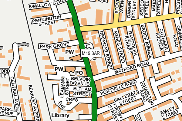 M19 3AR map - OS OpenMap – Local (Ordnance Survey)