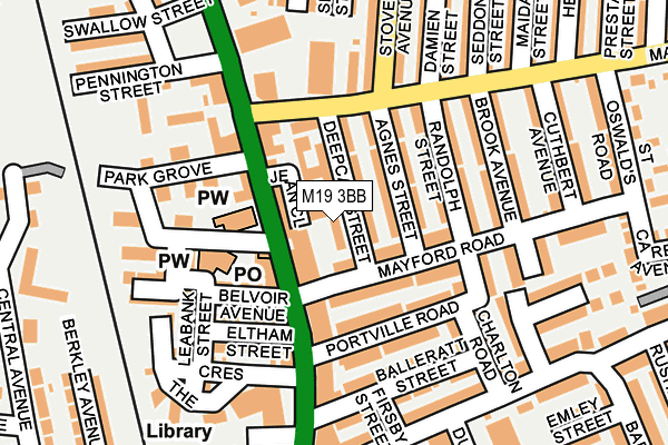 M19 3BB map - OS OpenMap – Local (Ordnance Survey)