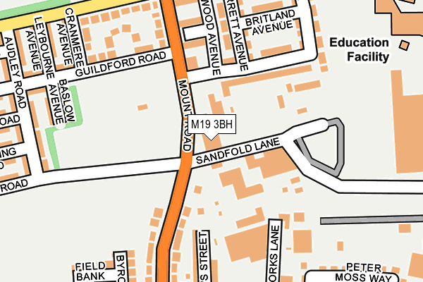 M19 3BH map - OS OpenMap – Local (Ordnance Survey)