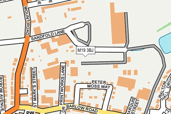 M19 3BJ map - OS OpenMap – Local (Ordnance Survey)