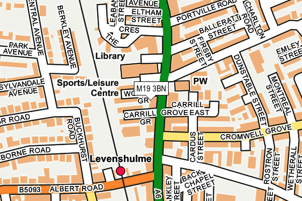 M19 3BN map - OS OpenMap – Local (Ordnance Survey)