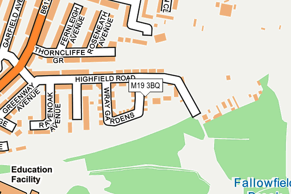 M19 3BQ map - OS OpenMap – Local (Ordnance Survey)