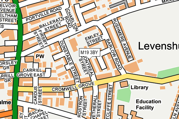 M19 3BY map - OS OpenMap – Local (Ordnance Survey)