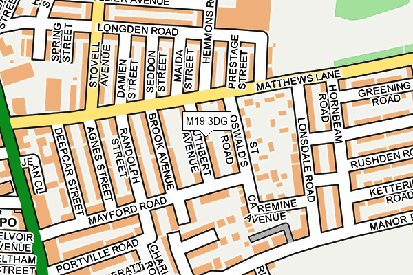 M19 3DG map - OS OpenMap – Local (Ordnance Survey)