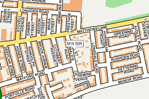 M19 3DR map - OS OpenMap – Local (Ordnance Survey)