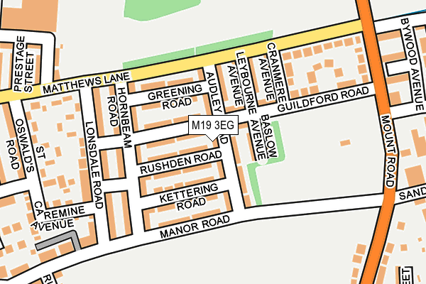 M19 3EG map - OS OpenMap – Local (Ordnance Survey)