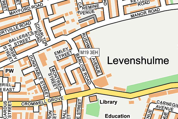 M19 3EH map - OS OpenMap – Local (Ordnance Survey)