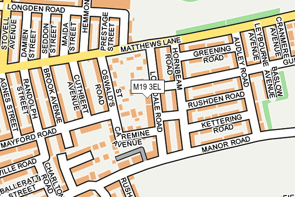 M19 3EL map - OS OpenMap – Local (Ordnance Survey)