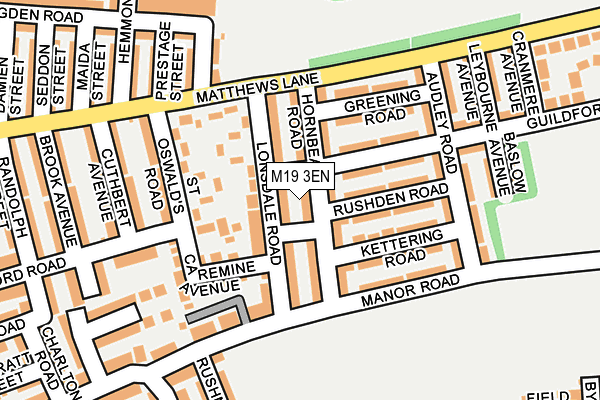 M19 3EN map - OS OpenMap – Local (Ordnance Survey)