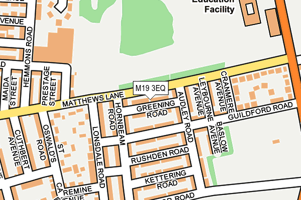 M19 3EQ map - OS OpenMap – Local (Ordnance Survey)