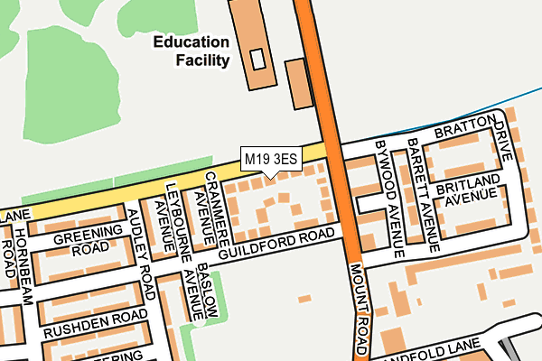 M19 3ES map - OS OpenMap – Local (Ordnance Survey)